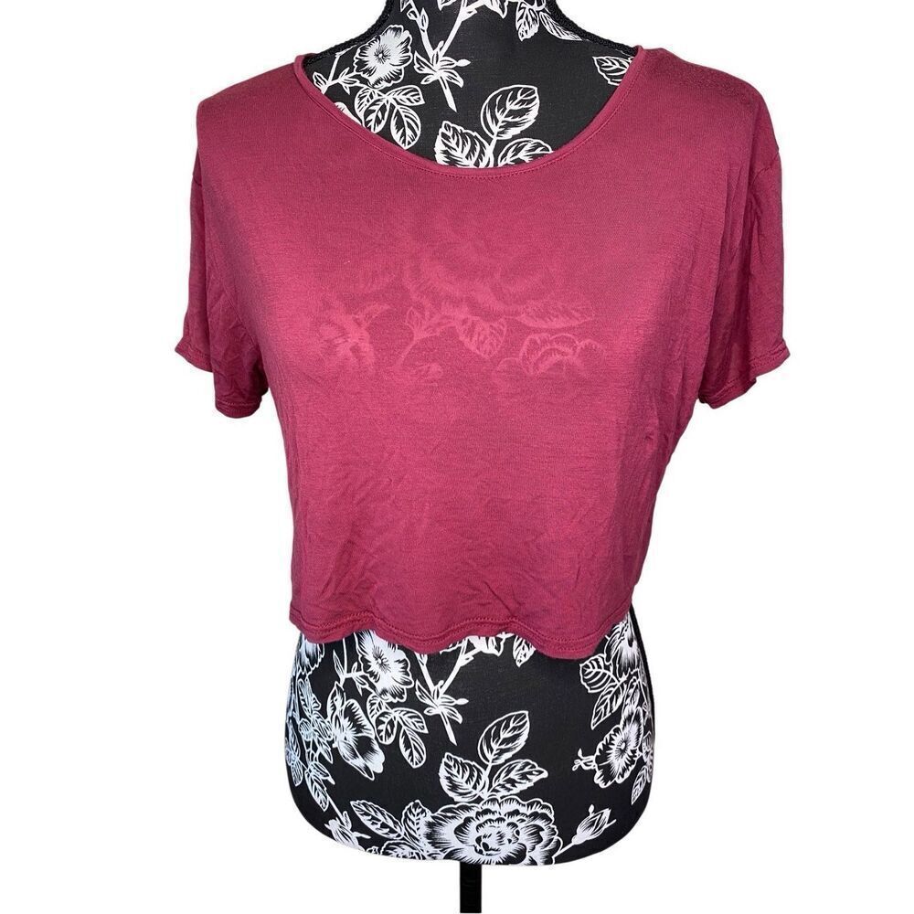 Divided Cropped T Shirt Womens Size 4 Crop Top Lounge Casual Boho Gym Workout